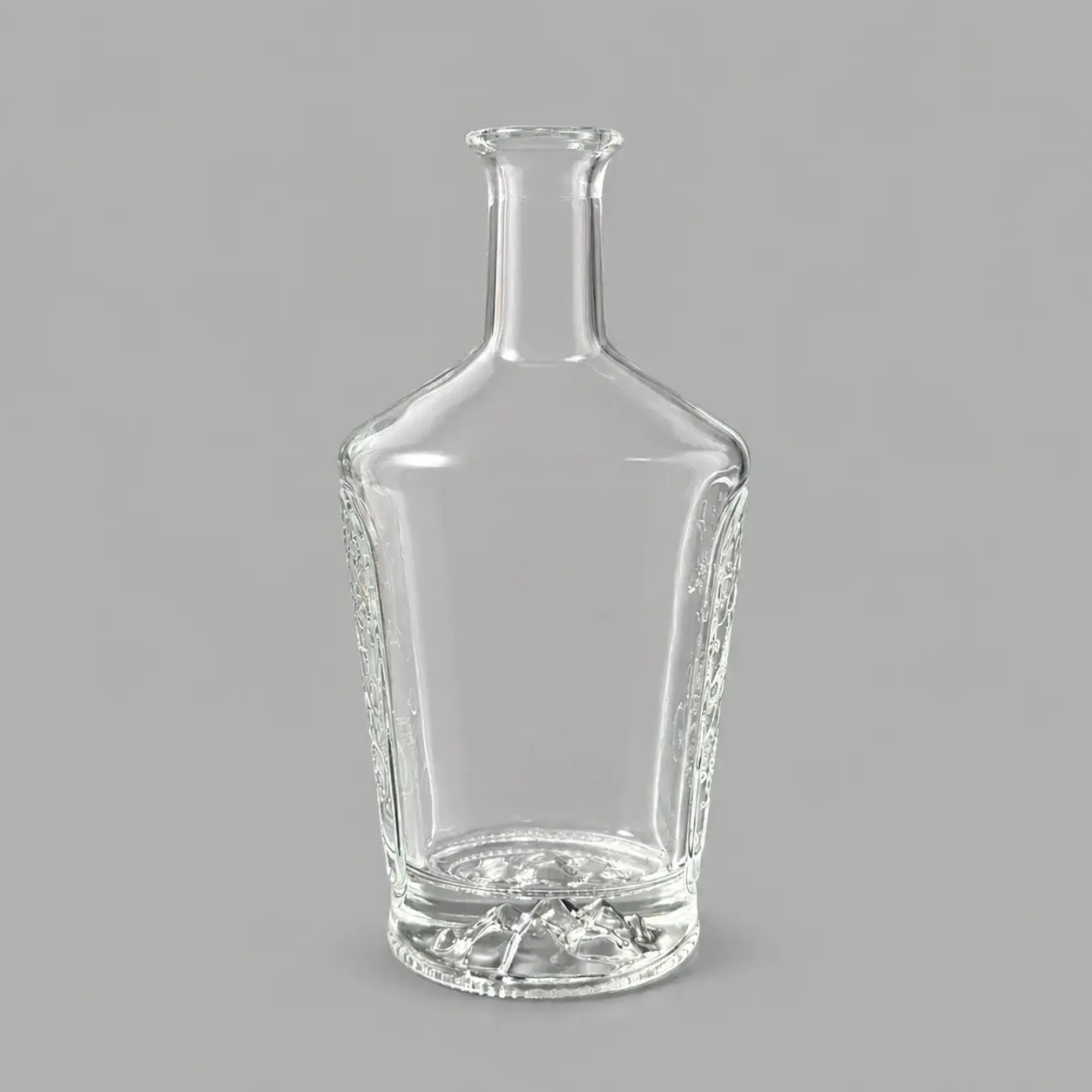 Modern Faceted Embossed Brandy Bottle