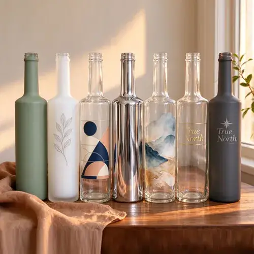 Glass bottle surface finishing