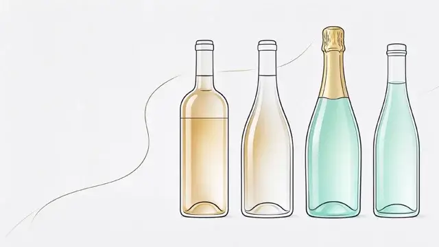 Glass wine bottle schematic showing UV light blocked and oxygen sealed out