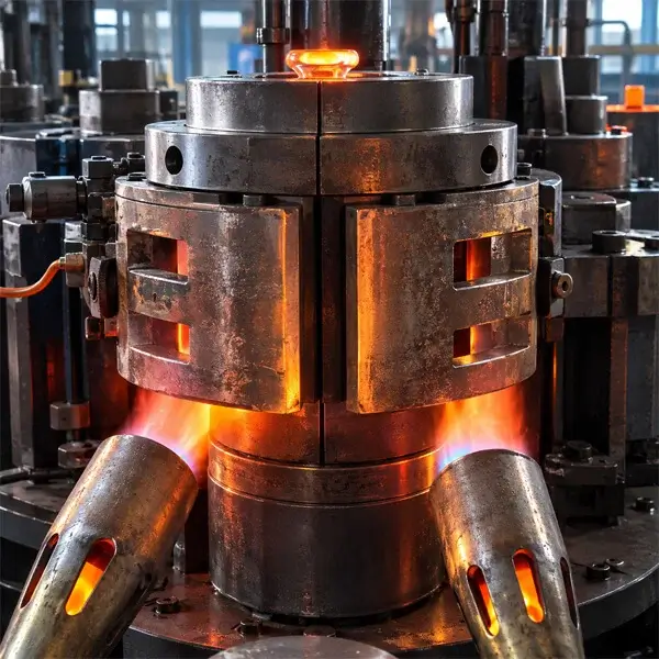 Preheated glass bottle mold